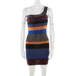 M Missoni Colorblock Striped Lurex Knit One Shoulder Bodycon Dress S, Dresses - Luxury Closet catalog