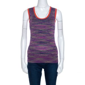 M Missoni Multicolor Knit Contrast Trim Sleeveless Tank Top M, Shirts & Tops - Luxury Closet catalog