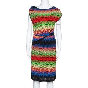 M Missoni Multicolor Wavy Linen Blend Knit Sleeveless Dress M, Dresses - Luxury Closet catalog