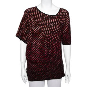 M Missoni Red & Back Jacquard Knit Top L, Shirts & Tops - Luxury Closet catalog