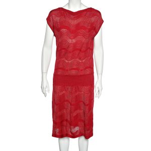 M Missoni Red Patterned Wool Dress L, Dresses - Luxury Closet catalog