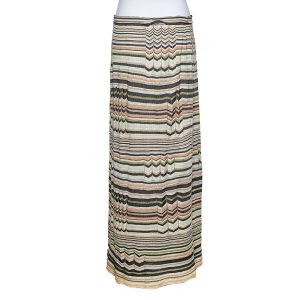M Missoni Multicolored Stripe Perforated Knit Skirt L, Skirts - Luxury Closet catalog