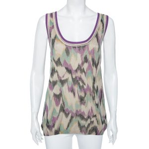 M Missoni Multicolored Patterned Knit Sleeveless Top M, Shirts & Tops - Luxury Closet catalog