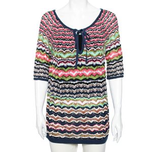M Missoni Multicolor Perforated Knit Top M, Sweaters & Cardigans - Luxury Closet catalog