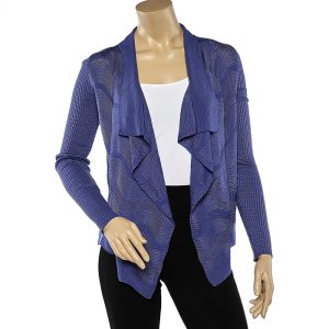 M Missoni Blue Patterned Knit Shawl Collar Shrug M, Sweaters & Cardigans - Luxury Closet catalog