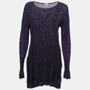 M Missoni Purple Chevron Patterned Wool Knitted Top M, Shirts & Tops - Luxury Closet catalog
