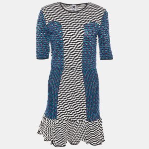 M Missoni Multicolor Patterned Knit Flounce Hem Mini Dress L, Dresses - Luxury Closet catalog