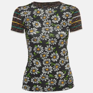 M Missoni Collection Black Floral Print Knit Short Sleeve T-Shirt XS, Shirts & Tops - Luxury Closet catalog