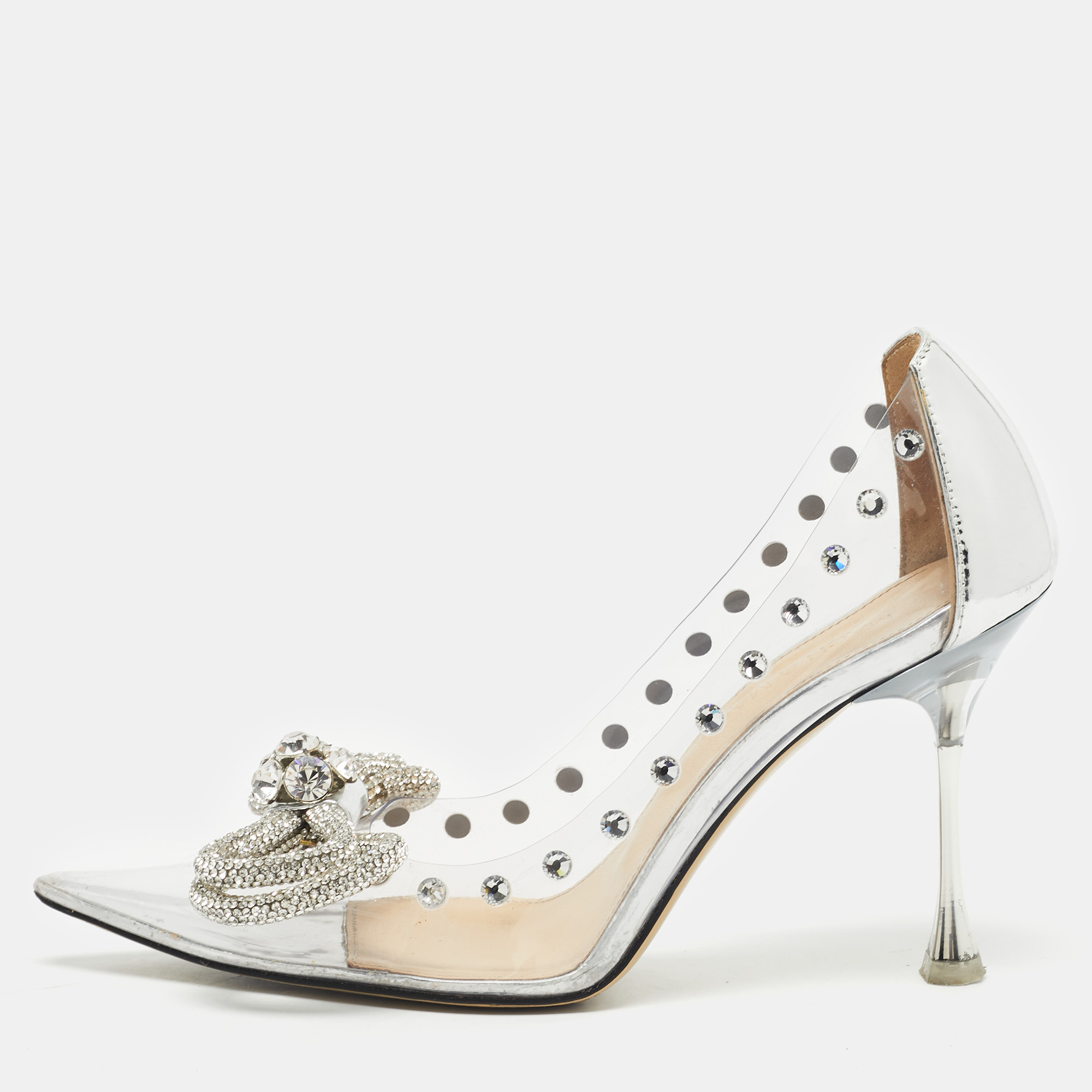 Mach & Mach Silver Patent Leather and PVC Double Bow Pumps Size 35, Pumps - Luxury Closet catalog