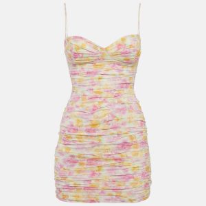 Magda Butrym Multicolor Floral Print Crepe Draped Sleeveless Mini Dress S, Dresses - Luxury Closet catalog