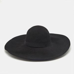 Maison Michel Paris Black Blanche Felt Wide-Brim Hat M, Luggage Accessories - Luxury Closet catalog