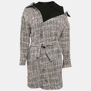 Maje Multicolor Tweed One-Shoulder Belted Mini Dress S, Dresses - Luxury Closet catalog