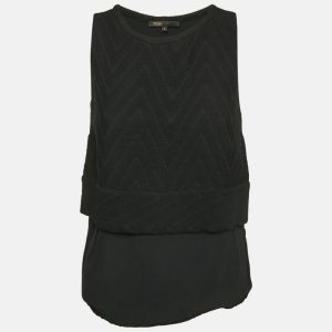 Maje Black Textured Crepe Sleeveless Top M, Shirts & Tops - Luxury Closet catalog