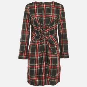 Maje Black/Red Tartan Plaid Crepe Mini Dress L, Dresses - Luxury Closet catalog