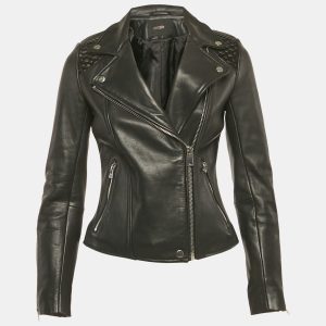 Maje Black Leather Biker Jacket S, Coats & Jackets - Luxury Closet catalog