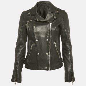 Maje Black Leather Biker Jacket S, Coats & Jackets - Luxury Closet catalog