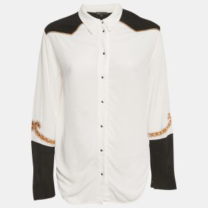 Maje White & Black Love Embroidered Crepe Chesti Shirt S, Shirts & Tops - Luxury Closet catalog