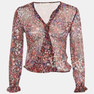 Maje Black Abstract Print Silk Top S, Shirts & Tops - Luxury Closet catalog