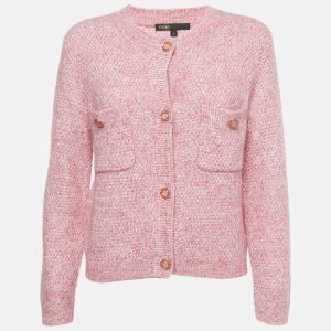 Maje Rose Lurex Knit Button Front Cardigan M, Sweaters & Cardigans - Luxury Closet catalog