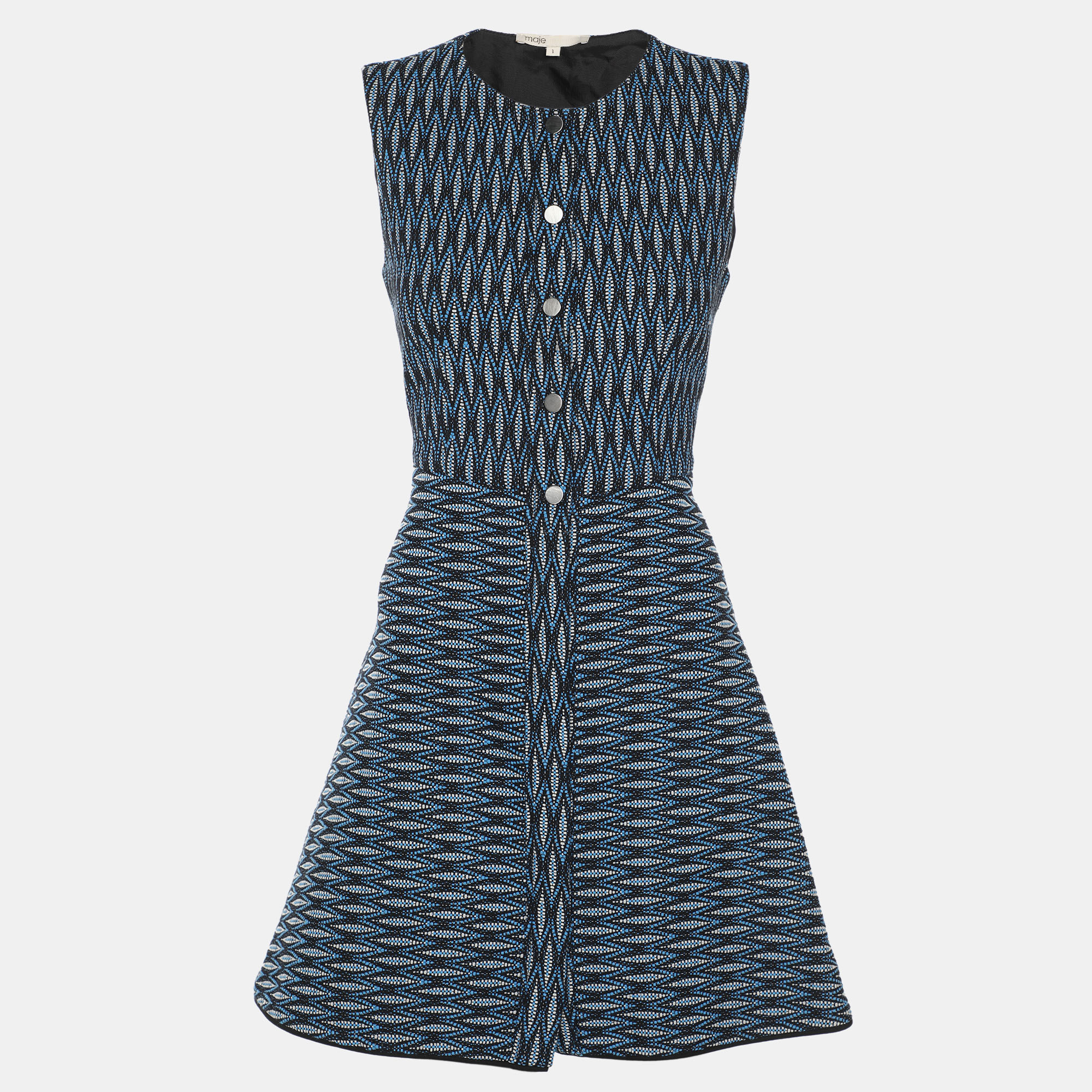 Maje Blue Tweed Sleeveless Mini Dress S, Dresses - Luxury Closet catalog