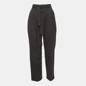 Maje Black Gabardine Belted Formal Trousers S, Clothing - Luxury Closet catalog