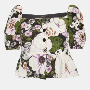 Maje Multicolor Floral Print Cotton Buttoned Blouse M, Shirts & Tops - Luxury Closet catalog