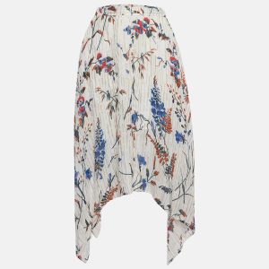 Maje White Printed Lurex Asymmetric Midi Skirt S, Skirts - Luxury Closet catalog