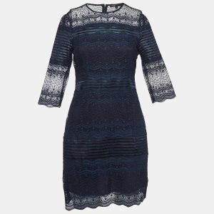 Maje Navy Lace Mini Dress S, Dresses - Luxury Closet catalog