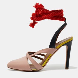 Malone Souliers X Roksanda Multicolor Leather and PVC Ankle Tie Pumps Size 38.5, Pumps - Luxury Closet catalog