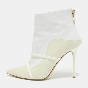 Malone Souliers Cream/White Leather Madison Pointed Toe Ankle Boots Size 38.5, Boots - Luxury Closet catalog