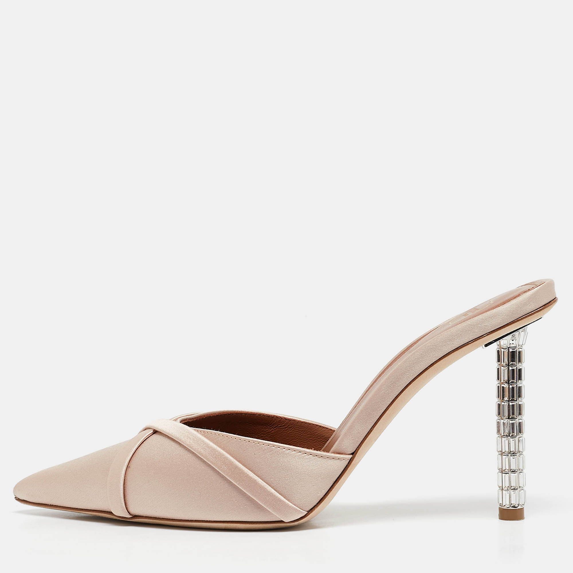 Malone Souliers Beige Satin Josephine Mules Size 39.5, Sandals - Luxury Closet catalog
