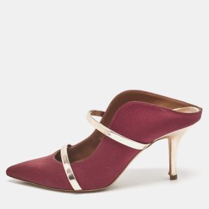 Malone Souliers Burgundy Leather and Satin Maureen Pumps Size 37, Sandals - Luxury Closet catalog