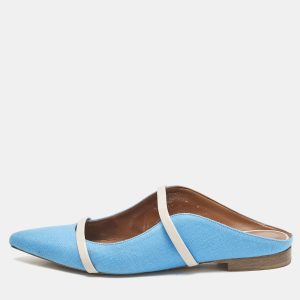 Malone Souliers Blue/Grey Canvas and Leather Maureen Flats Size 36.5, Flats - Luxury Closet catalog
