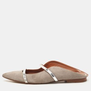 Malone Souliers Grey Suede and Leather Maureen Pointed Toe Flat Mules Size 40, Sandals - Luxury Closet catalog