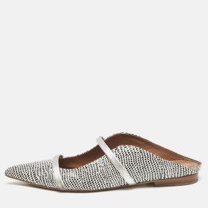 Malone Souliers White/Black Dotted Snakeskin Leather Maureen Flat Mules Size 38, Sandals - Luxury Closet catalog