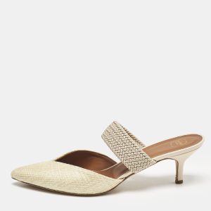 Malone Souliers Light Yellow Raffia and Cord Maisie Pointed Toe Mules Size 40, Sandals - Luxury Closet catalog