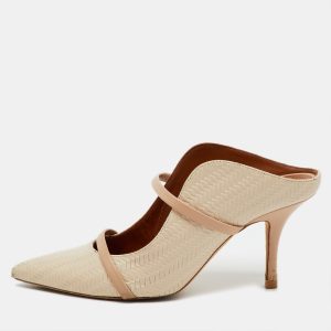 Malone Souliers Off White/Beige Woven Leather Maureen Pointed Toe Mules Size 38, Sandals - Luxury Closet catalog