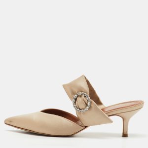 Malone Souliers Beige Satin Maite 45 Crystal Embellished Mules Size 38, Sandals - Luxury Closet catalog