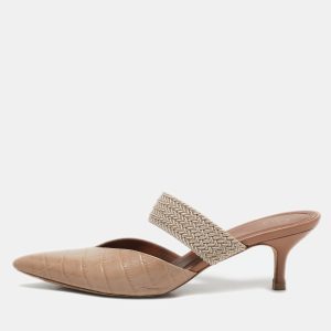 Malone Souliers Beige Croc Embossed Leather Maite Mules Size 40, Sandals - Luxury Closet catalog