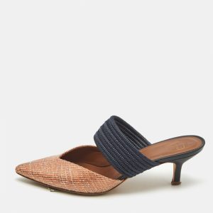 Malone Souliers Orange/Blue Woven Straw Maisie Heel Mules Size 35, Sandals - Luxury Closet catalog