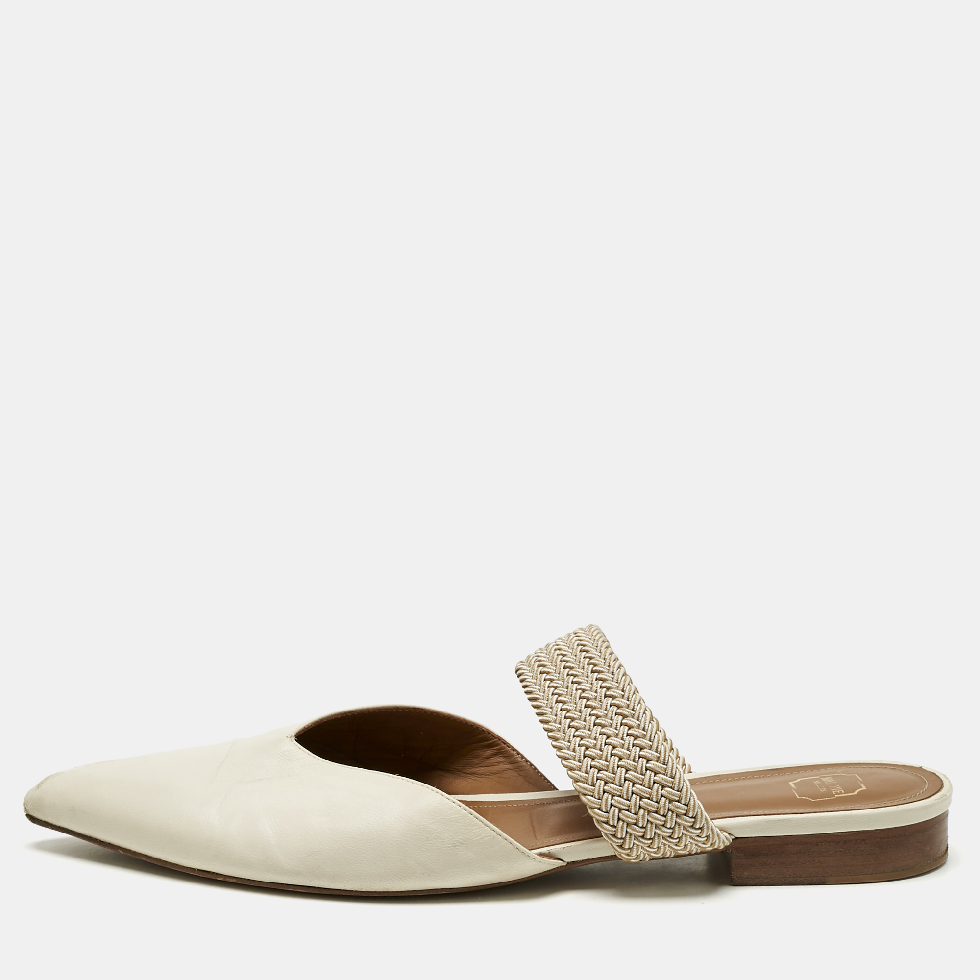 Malone Souliers Cream Leather and Elastic Maisie Mules Size 42, Sandals - Luxury Closet catalog