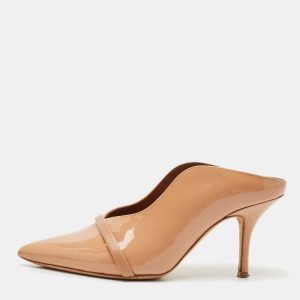 Malone Souliers Beige Patent Leather Constance Heel Mules Size 35.5, Sandals - Luxury Closet catalog