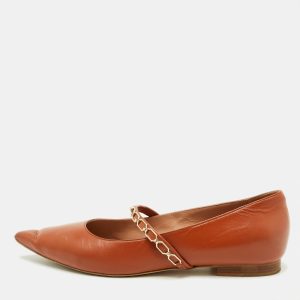 Malone Souliers Brown Leather Virna Chain Detail Mary Jane Ballet Flats Size 38.5, Flats - Luxury Closet catalog