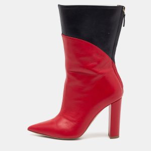 Malone Souliers by Roy Luwolt Red/Blue Leather And PVC Blaire Mid Calf Boots Size 35.5, Boots - Luxury Closet catalog