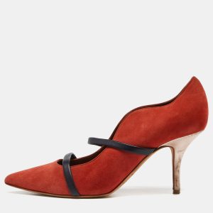 Malone Souliers Brick Moire Canvas and Leather Maureen Pumps Size 38, Pumps - Luxury Closet catalog