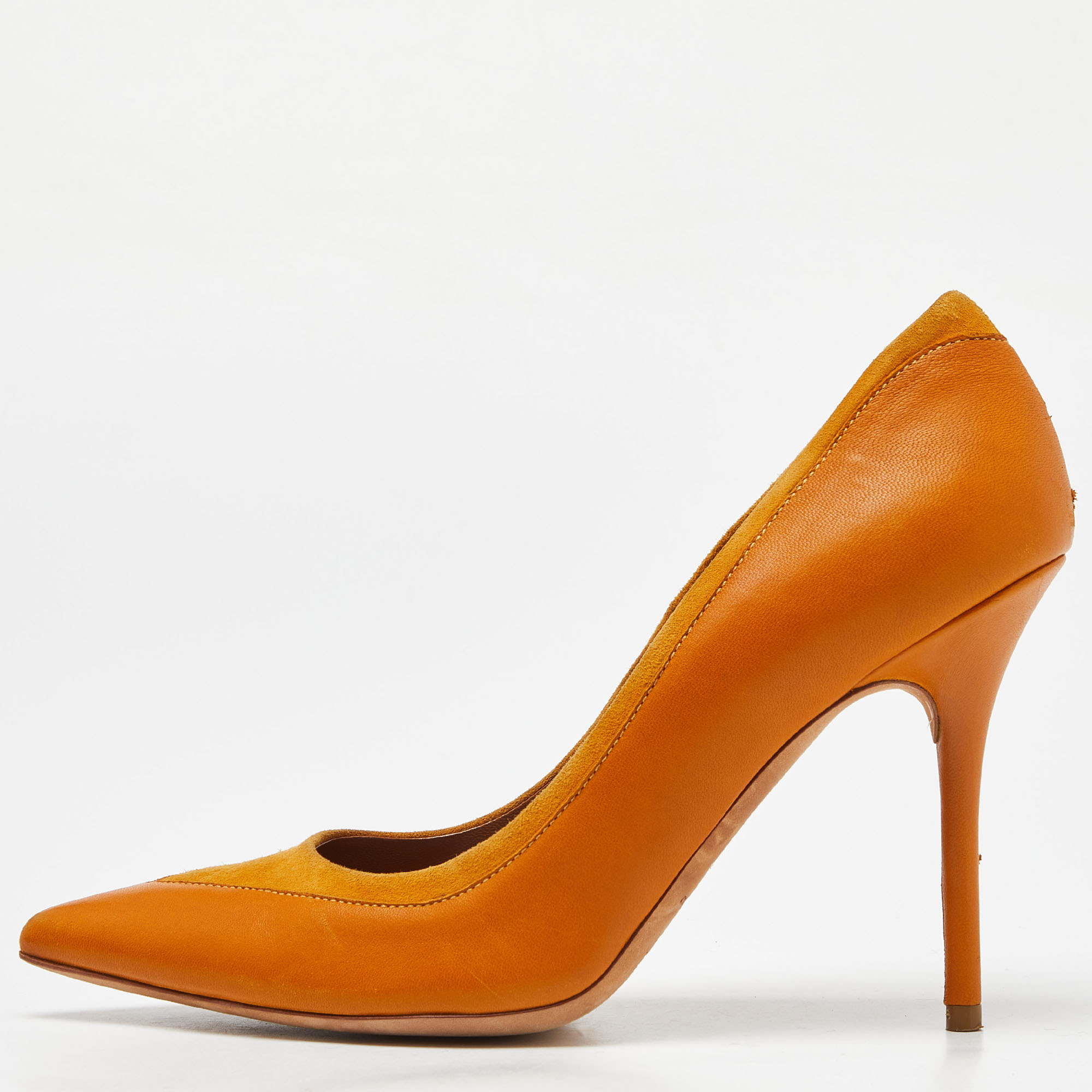 Malone Souliers Mustard Leather and Suede Pointed Toe Pumps Size 39, Pumps - Luxury Closet catalog