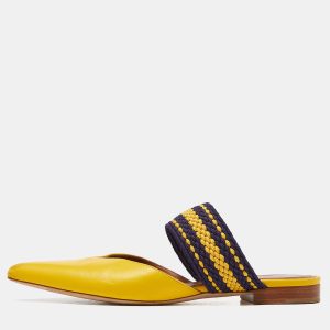 Malone Souliers Yellow Leather and Fabric Maisie Flat Mules Size 37, Sandals - Luxury Closet catalog