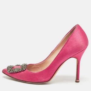 Manolo Blahnik Pink Satin Hangisi Pumps Size 37, Pumps - Luxury Closet catalog
