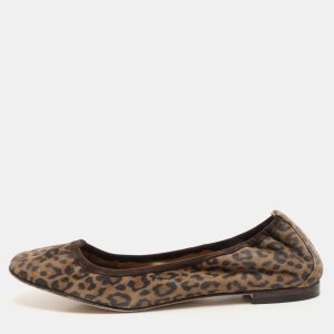 Manolo Blahnik Brown Leopard Print Suede Scrunch Ballet Flats Size 40, Flats - Luxury Closet catalog