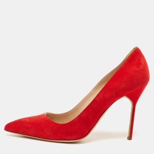Manolo Blahnik Red Suede BB Pointed Toe Pumps Size 41, Pumps - Luxury Closet catalog